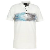 Mitch Golf Shirt White/Summer Sky/Black Small