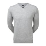 Pullover Lammwolle V-Ausschnitt grau